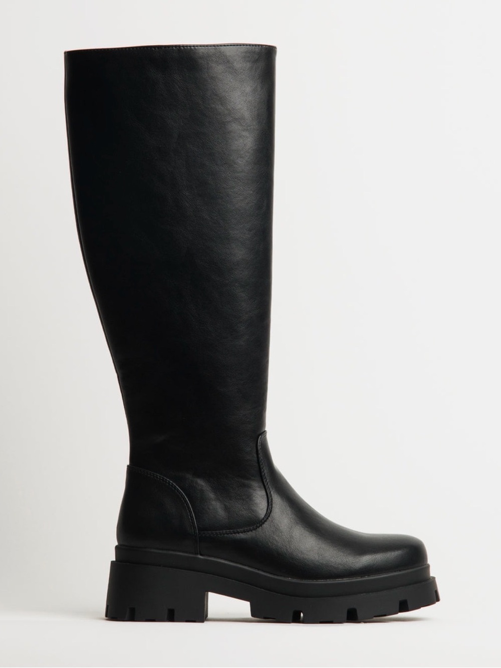 Harlow Kellie Black Knee High Lug Platform Boots Size 10
